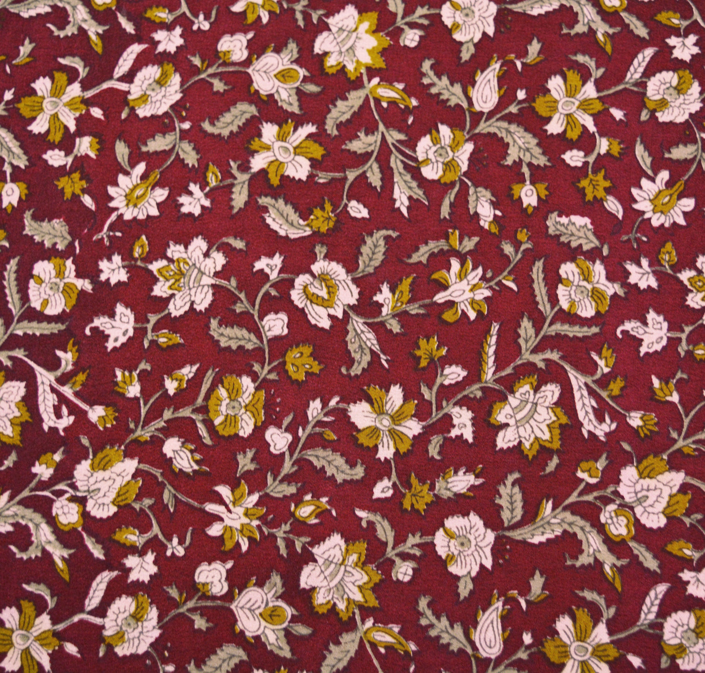 Indian Vintage Sari Maroon Pure Crepe Silk Printed Saree 5yard Sewing Floral Soft Craft Fabric Ethnic Wrap