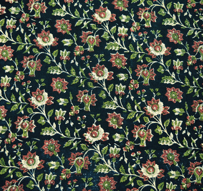 Indian Vintage Sari Black Pure Crepe Silk Block Printed Saree 5yard Sewing Floral Soft Craft Fabric Wrap