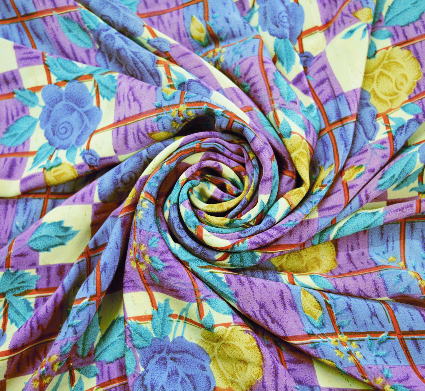 Indian Vintage Sari Purple Pure Crepe Silk Printed Saree 5yard Sewing Floral Soft Craft Fabric Wrap