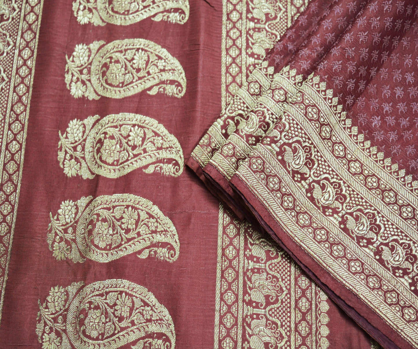 Indian Vintage Sari Pink Heavy Wedding Pure Satin Silk Woven Banarasi Brocade Saree  Silver Zari 5Yard