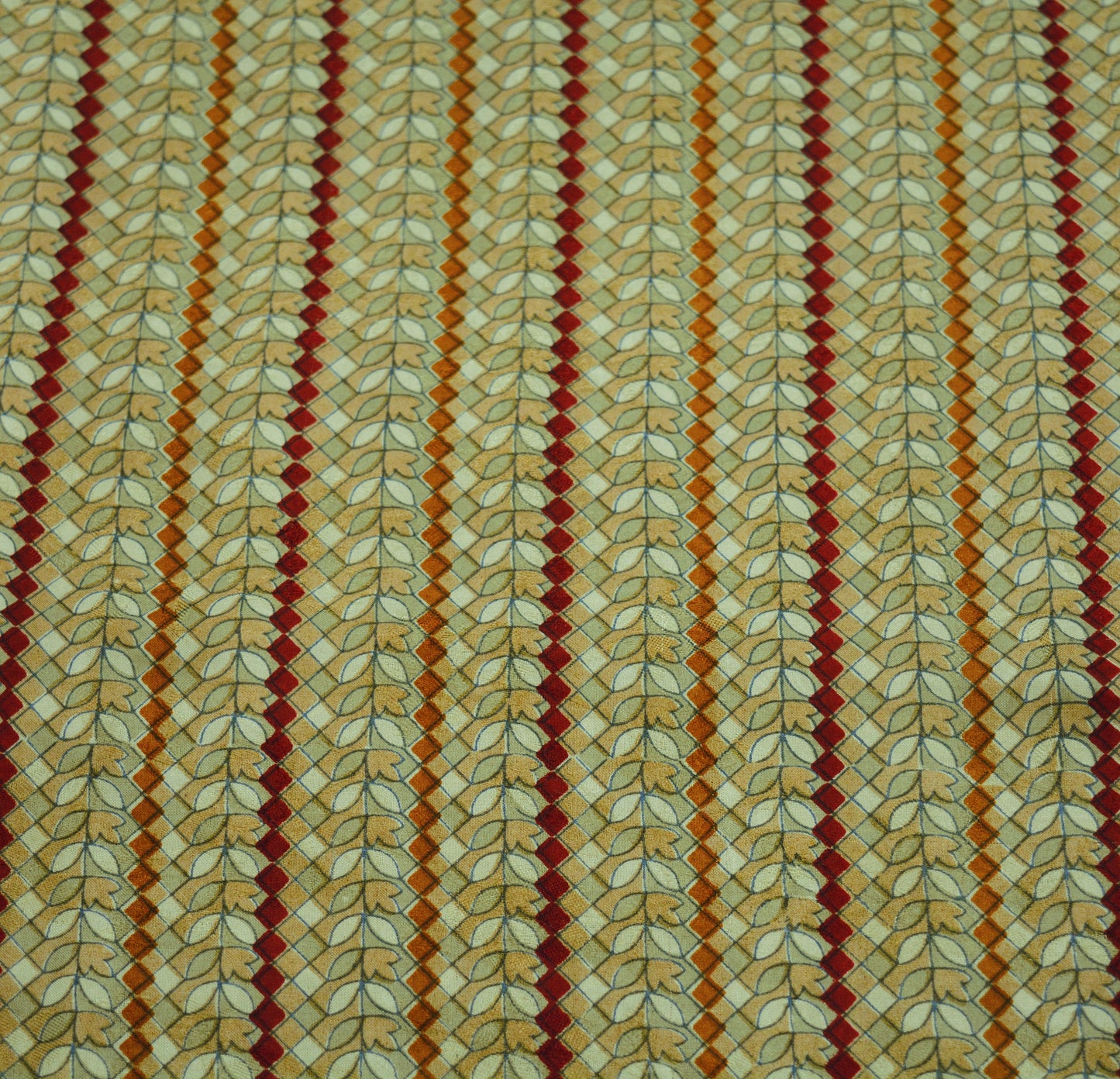 Indian Vintage Sari Red & Beige Pure Silk Printed Saree 5yard Sewing Craft Fabric DressMaking  Soft Floral