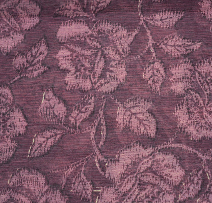 Women Vintage Sari Maroon & White Pure Chiffon Silk Printed Saree Craft Fabric Sewing 5Yd Soft Light Sari Dress Making Floral