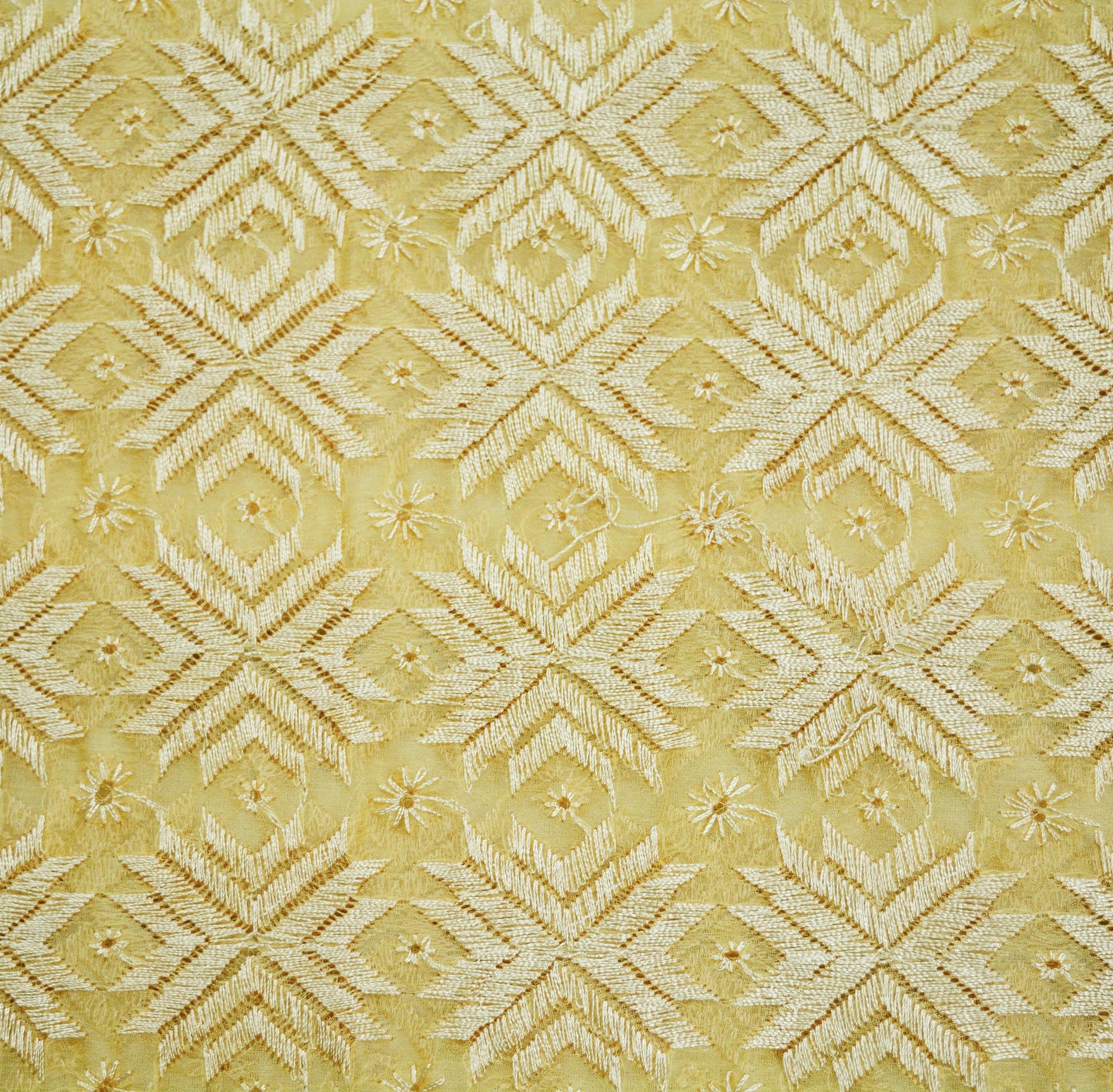 Indian Vintage Beige Sarees Chiffon Embroidered Bagh Phulkari Indian Sari Craft Fabric 5Yard Dress Making Sewing