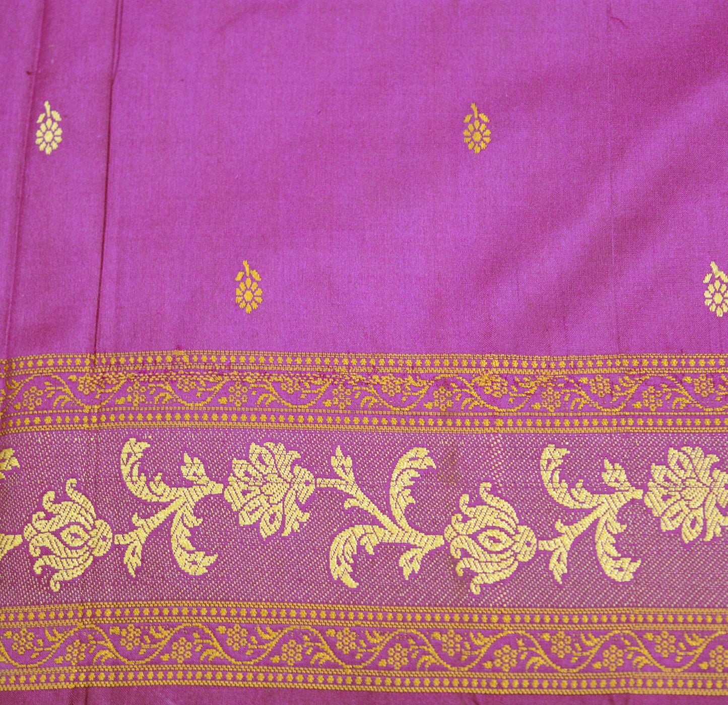 Indian Vintage Sari Purple Pure Silk Hand Woven Sarees Fabric 5Yard Sewing Ethnic Floral