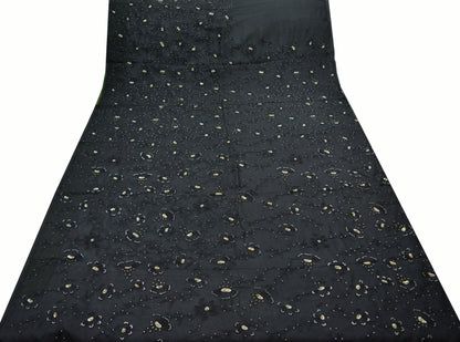 Indian Vintage Black Sarees Pure Chiffon Silk Hand Embroidered Indian Sari Fabric Indian Sari 5Yard Dress Making Sewing