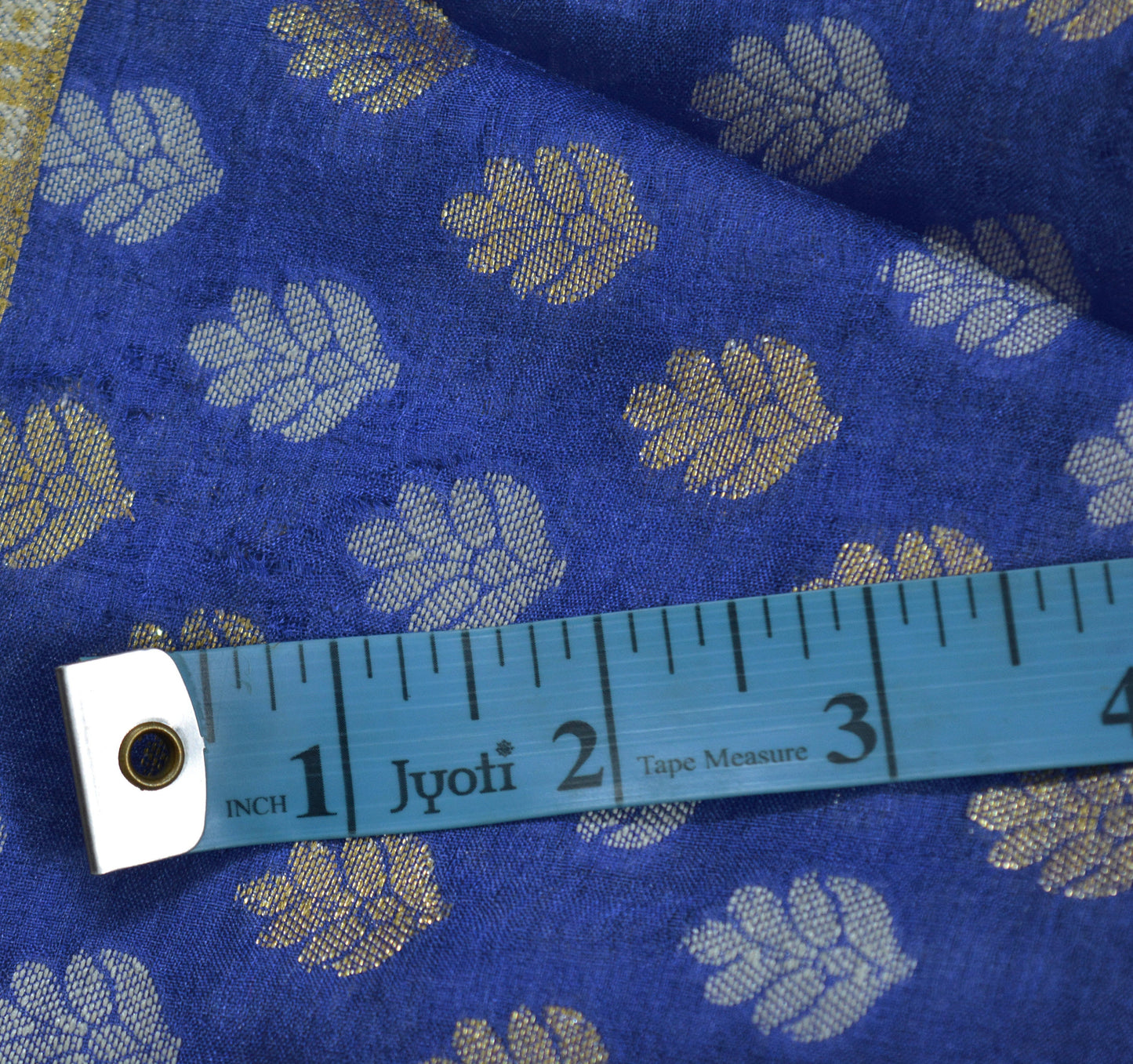 Indian Vintage Sari Blue Pure Tussar Silk Hand Woven Sarees Fabric 5Yard Sewing Ethnic Floral