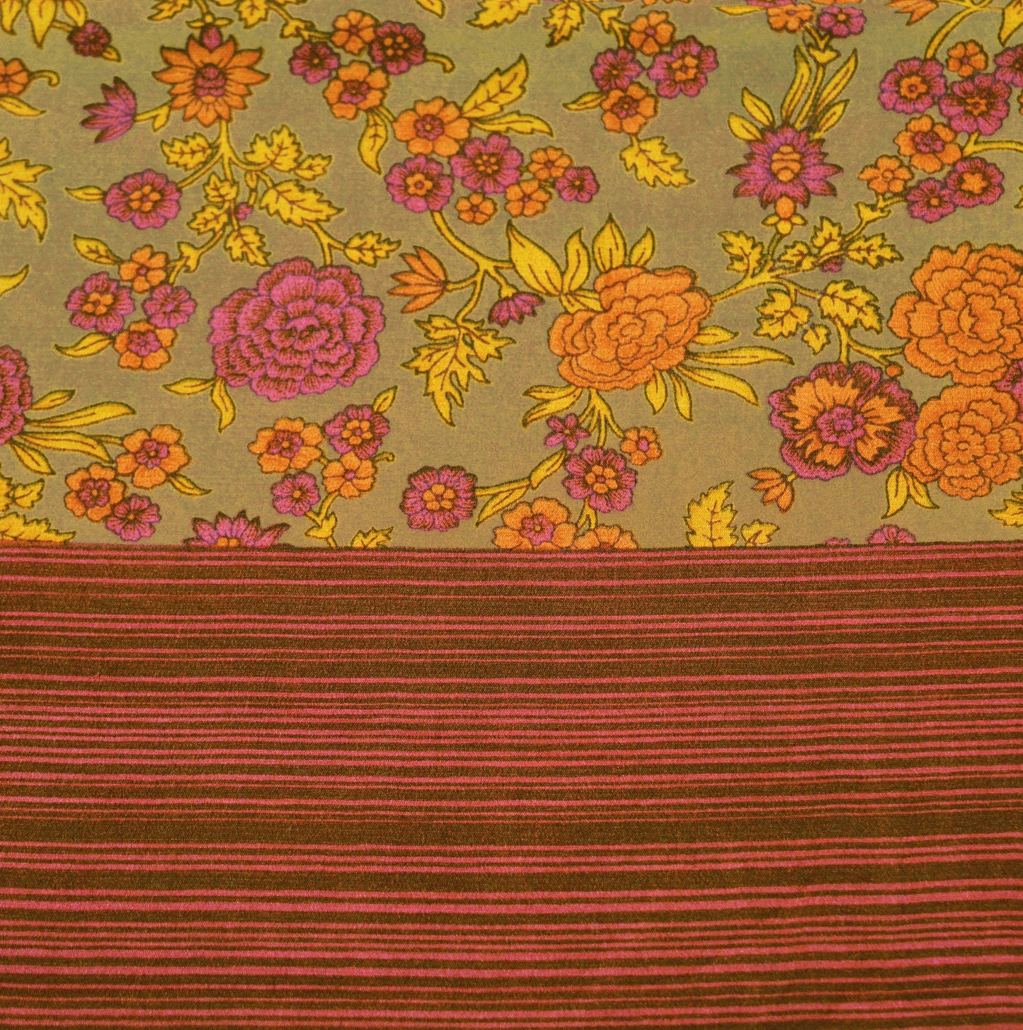 Vintage Sari Brown 100% Pure Silk Printed Saree Fabric 5yard Sewing Floral Soft Dress Designing for Crafting ,Paisley