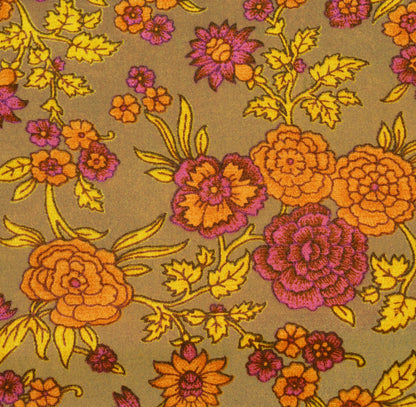 Vintage Sari Brown 100% Pure Silk Printed Saree Fabric 5yard Sewing Floral Soft Dress Designing for Crafting ,Paisley