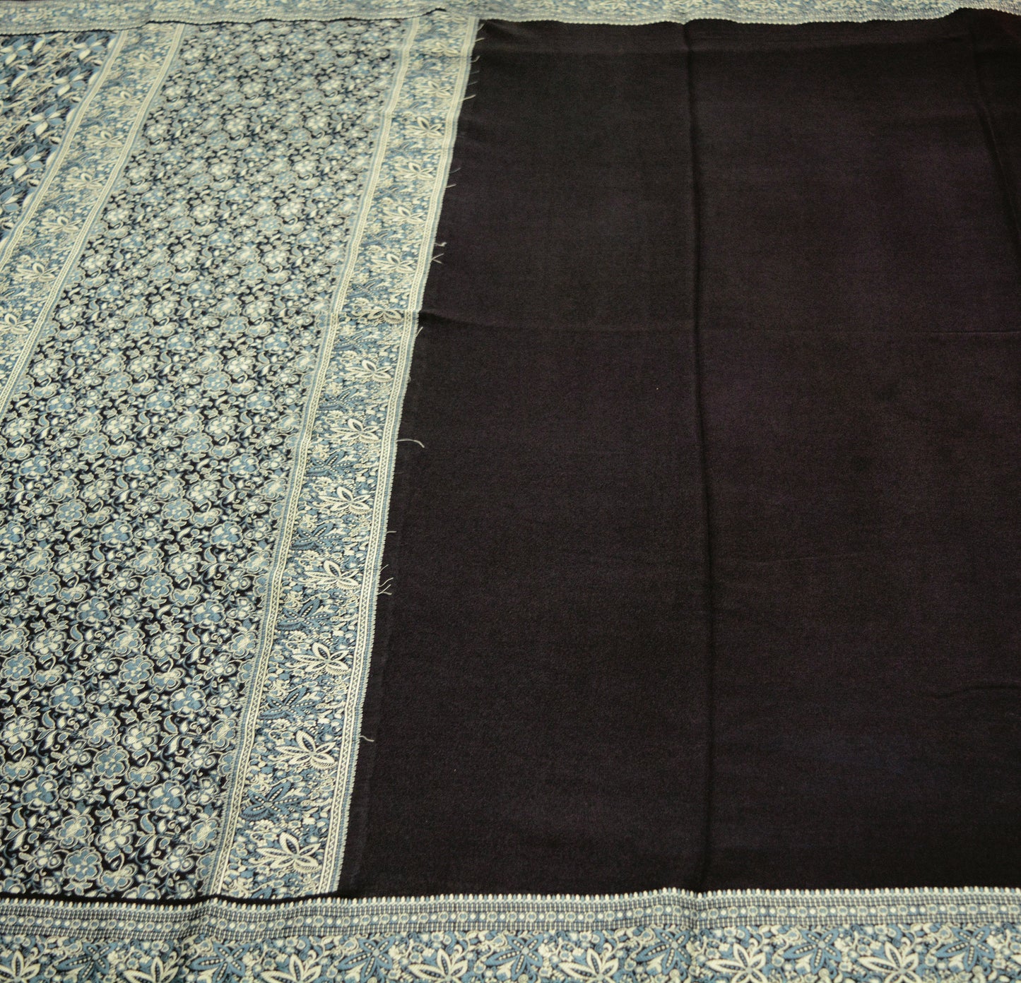 Vintage Black Sarees Pure Silk Hand Woven Indian Sari Craft Fabric 5Yard Sewing Ethnic Floral Indian Sari FREE SHHIPPING