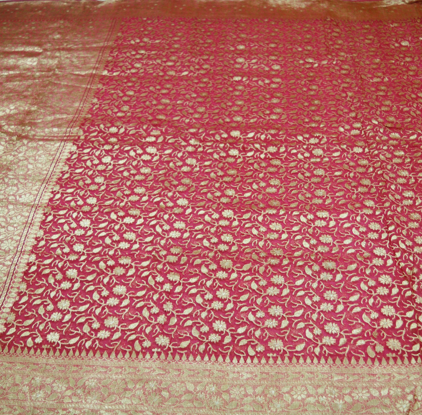 Vintage Pink Heavy Sari Wedding  Pure Organza Silk Hand Woven Banarasi Brocade Saree Zari 5Yard  Indian Sari