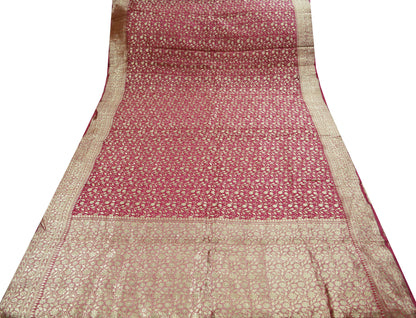 Vintage Pink Heavy Sari Wedding  Pure Organza Silk Hand Woven Banarasi Brocade Saree Zari 5Yard  Indian Sari