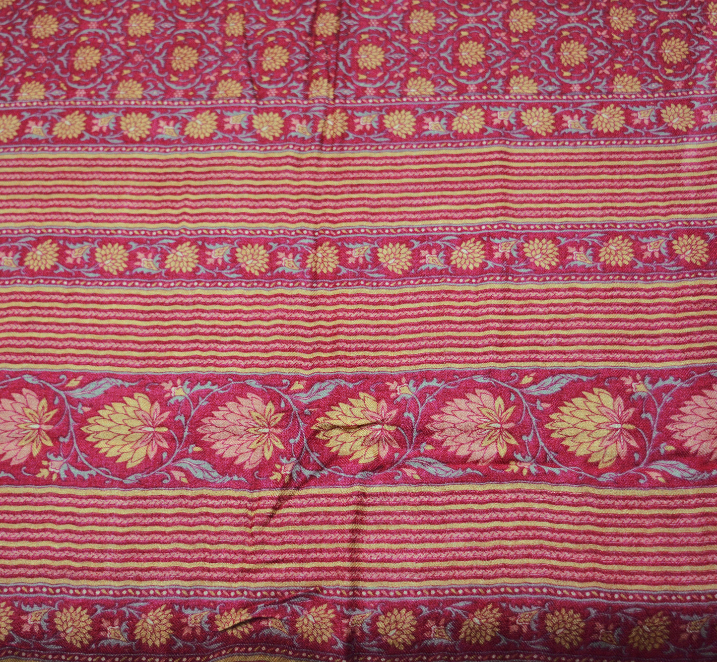 Vintage Pink Heavy Saree Pure Woolen Woven Printed Indian Sari Fabric 5Yard Indian Sari Soft Floral Warm