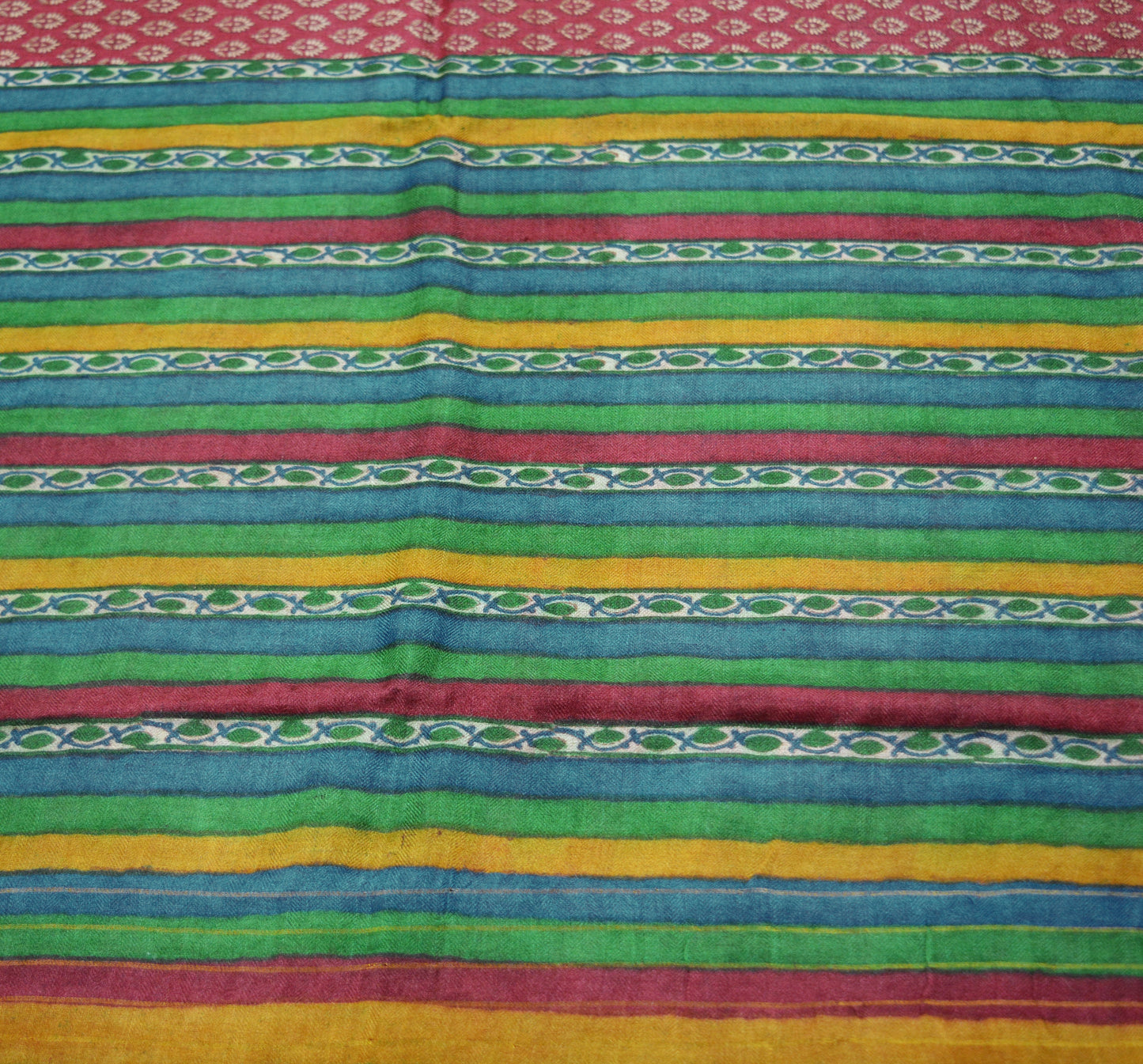 Vintage Maroon Heavy Saree Woven Printed 100% Pure Woolen Indian Sari Fabric 5Yard Indian Sari Soft Floral