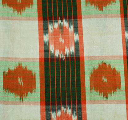 Indian Vintage Green Saree Pure Silk Patan Patola Hand Woven Ikat Indian Sari Fabric 5Yard Craft Ethnic Zari Border