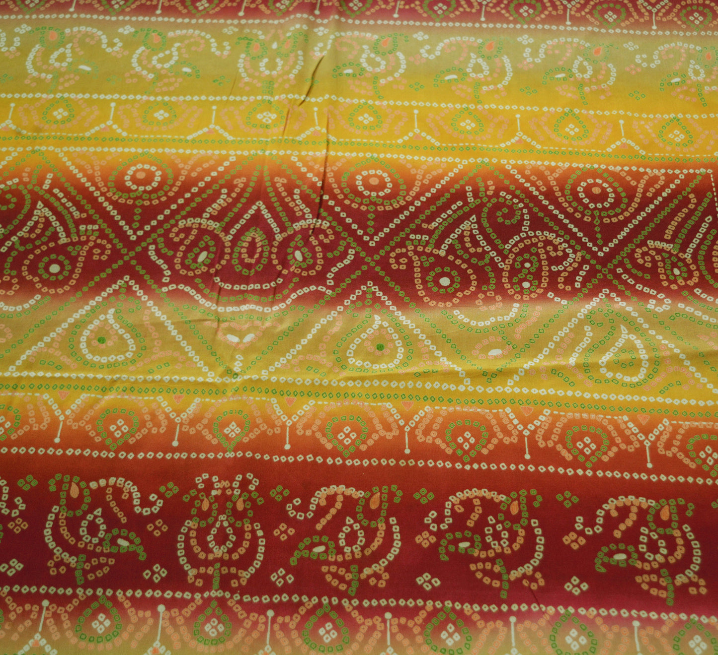 Indian Vintage  Sari Pure Crepe Silk Bandani Printed Saree 7yd Sewing Soft Boho Wrap