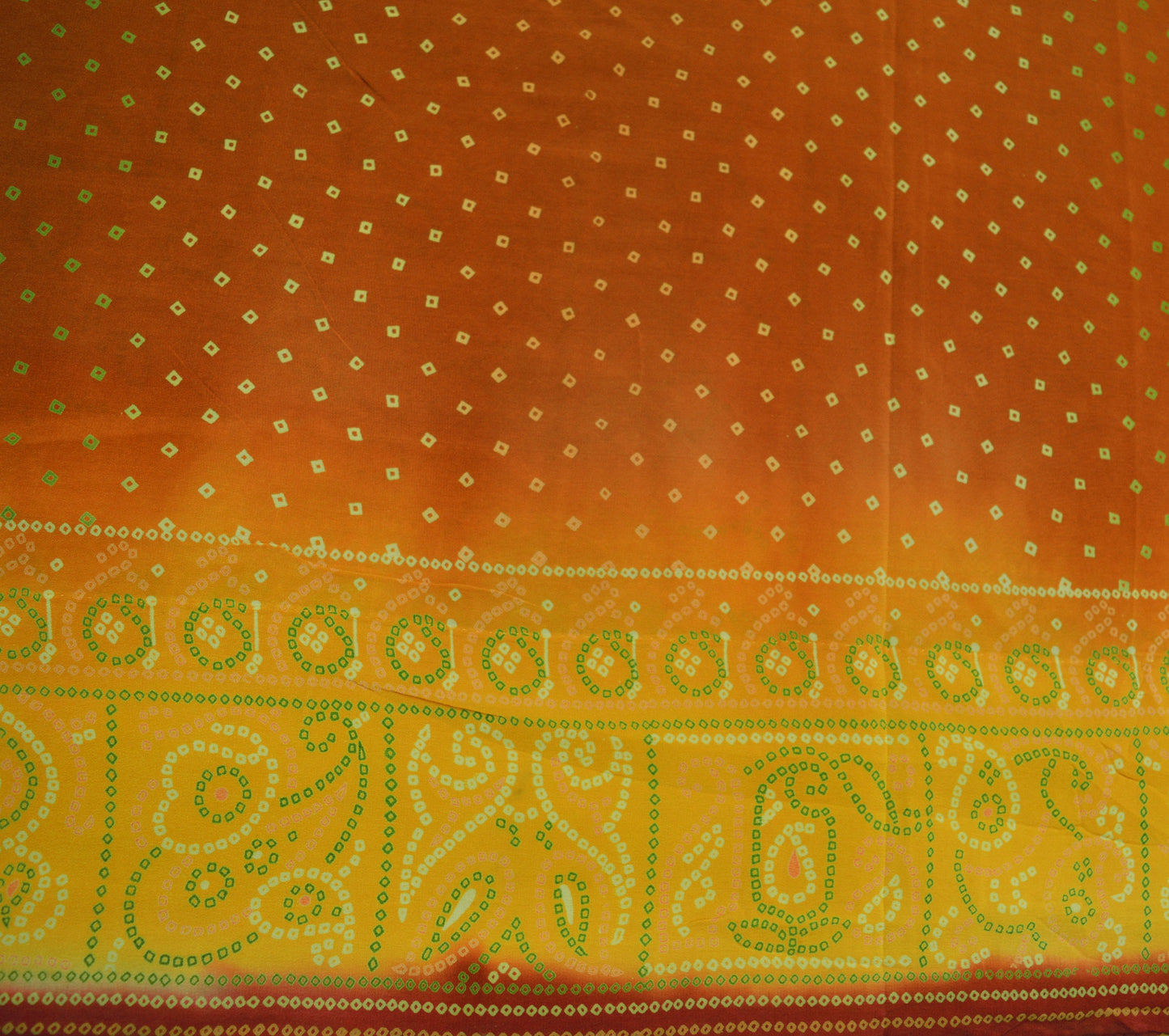 Indian Vintage  Sari Pure Crepe Silk Bandani Printed Saree 7yd Sewing Soft Boho Wrap