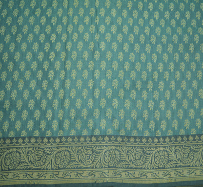 Indian Vintage Gray Heavy Saree Pure Silk Hand Woven Indian Sari 5yd Ethnic Fabric Craft Floral Sewing