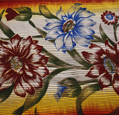 Indian Vintage Sari Orange & Cream Pure Crepe Silk Hand Embroidered Saree 5yard Sewing Floral Craft Sequins