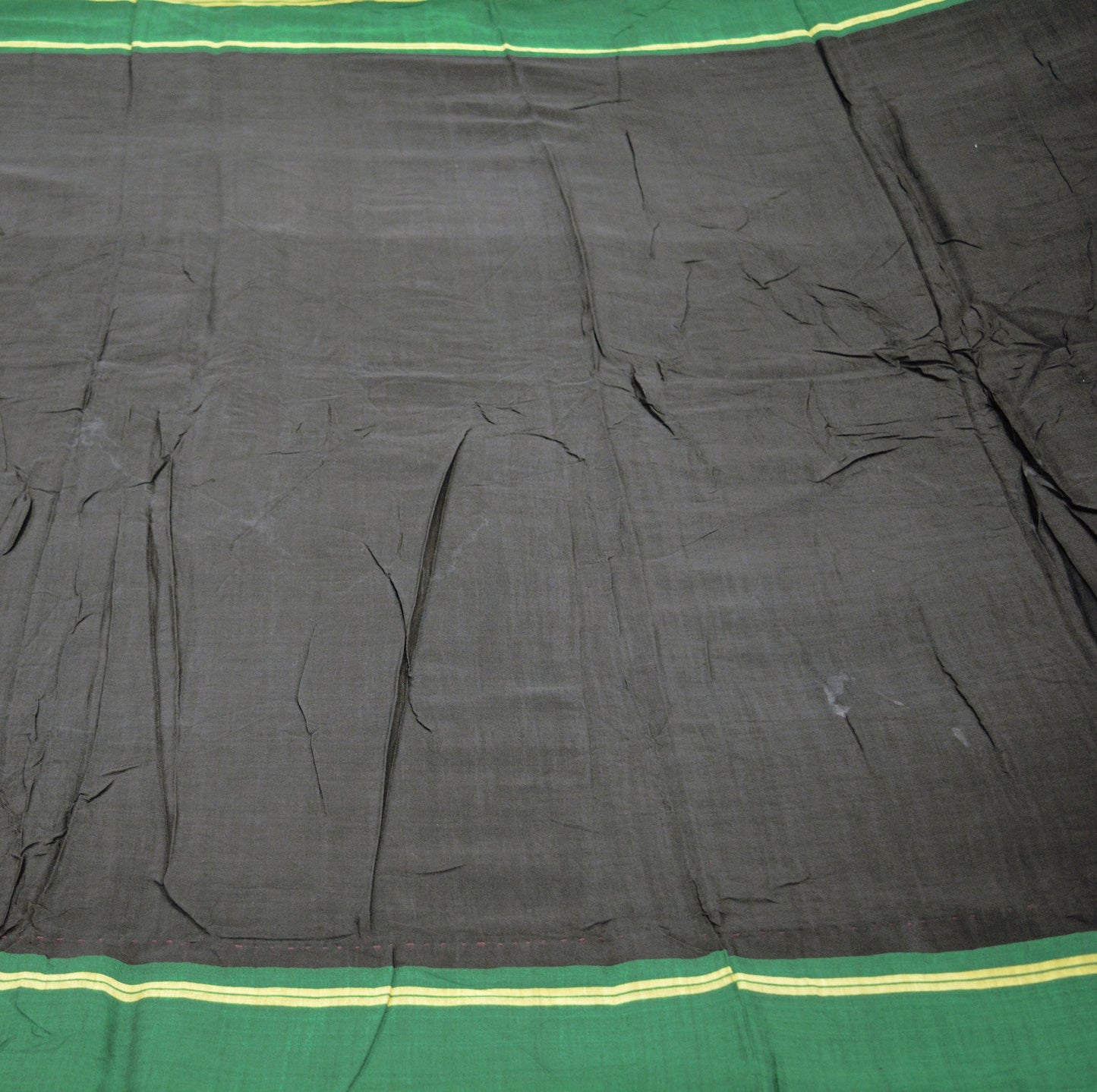 Indian Vintage Sari Black Blend Cotton Hand Woven Painted Saree Fabric 5Yard Floral Soft
