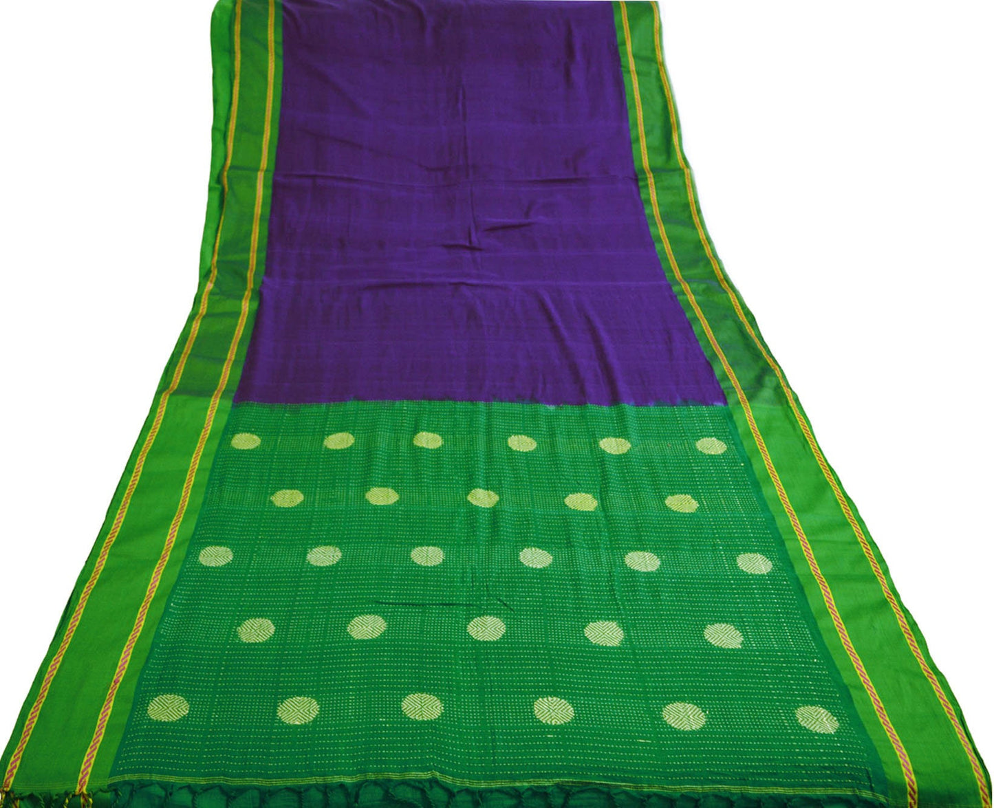 Indian Vintage Sari Multi Pure Cotton Hand Woven Saree 6yd Ethnic Craft Fabric Soft Floral Quilting Crafting Dress Making Dress Designing