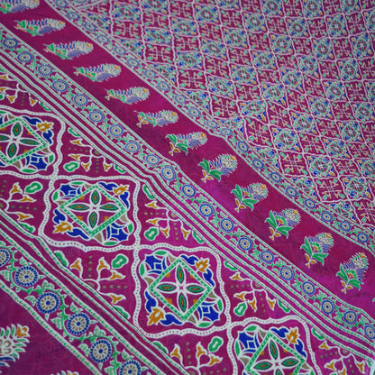 Indian Vintage Sari Pink Printed 100% Pure Cotton Saree Craft Fabric 5Yard Sewing Sarong Wrap Boho Floral