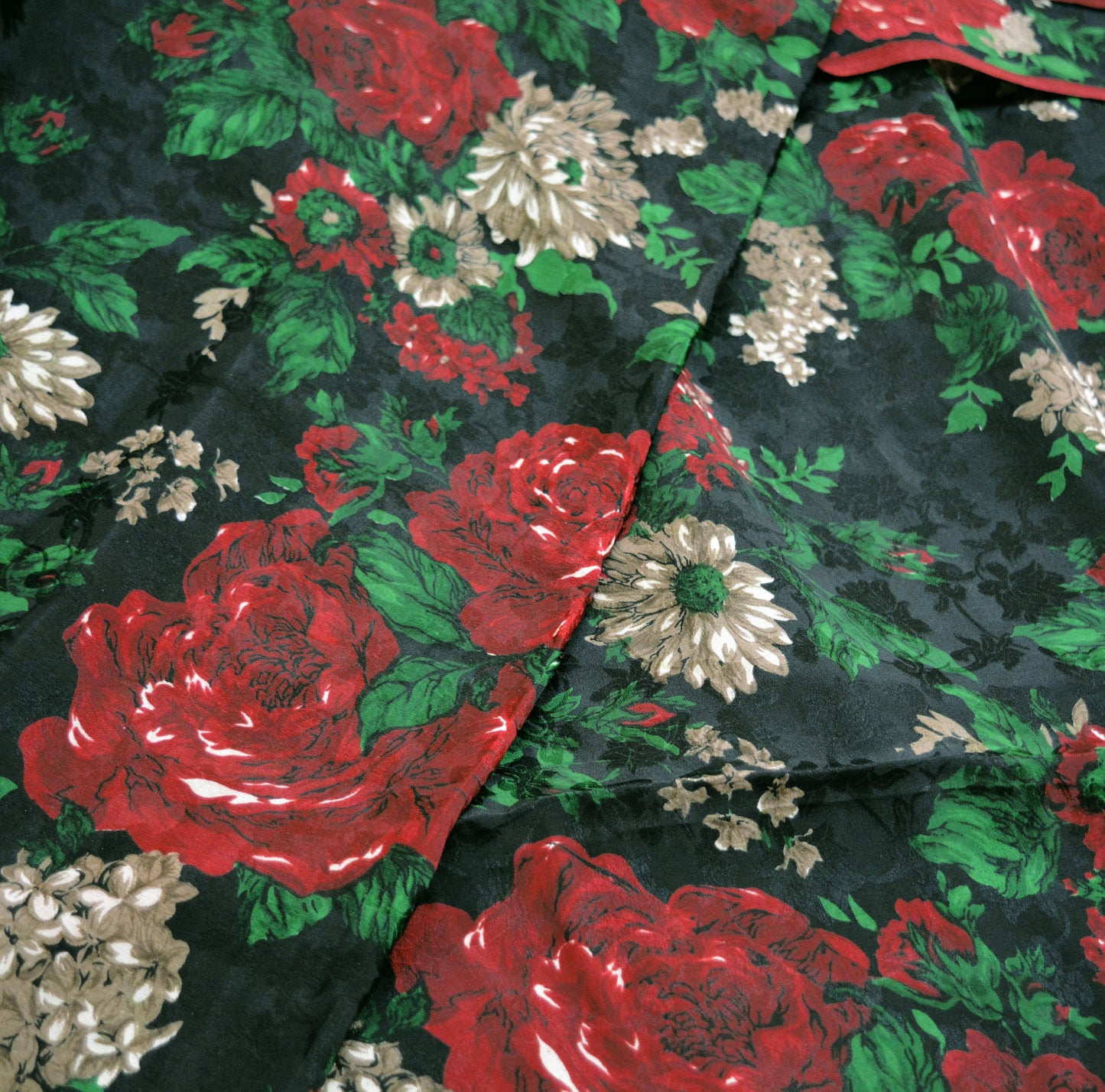 Indian Vintage Sari Black Pure Crepe Silk Printed Saree 5yard Sewing Floral Craft Fabric Wrap