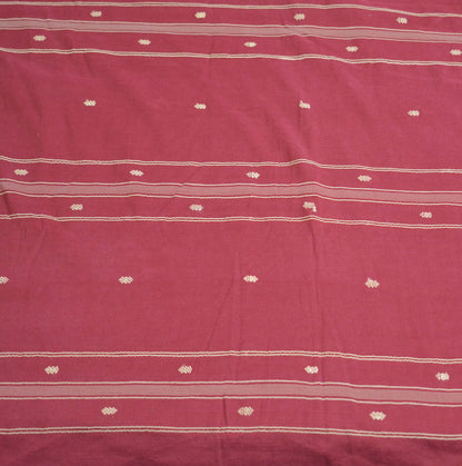 Indian Vintage Sari Maroon Blend Cotton Hand Woven  Saree Fabric 5Yard Floral Soft