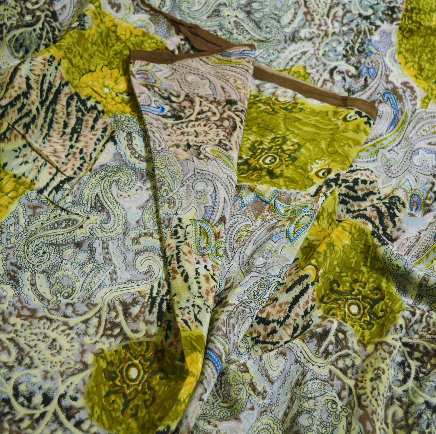 Indian Vintage Sari Multi Pure Crepe Silk Printed Saree 5yard Sewing Floral Soft Craft Fabric Wrap