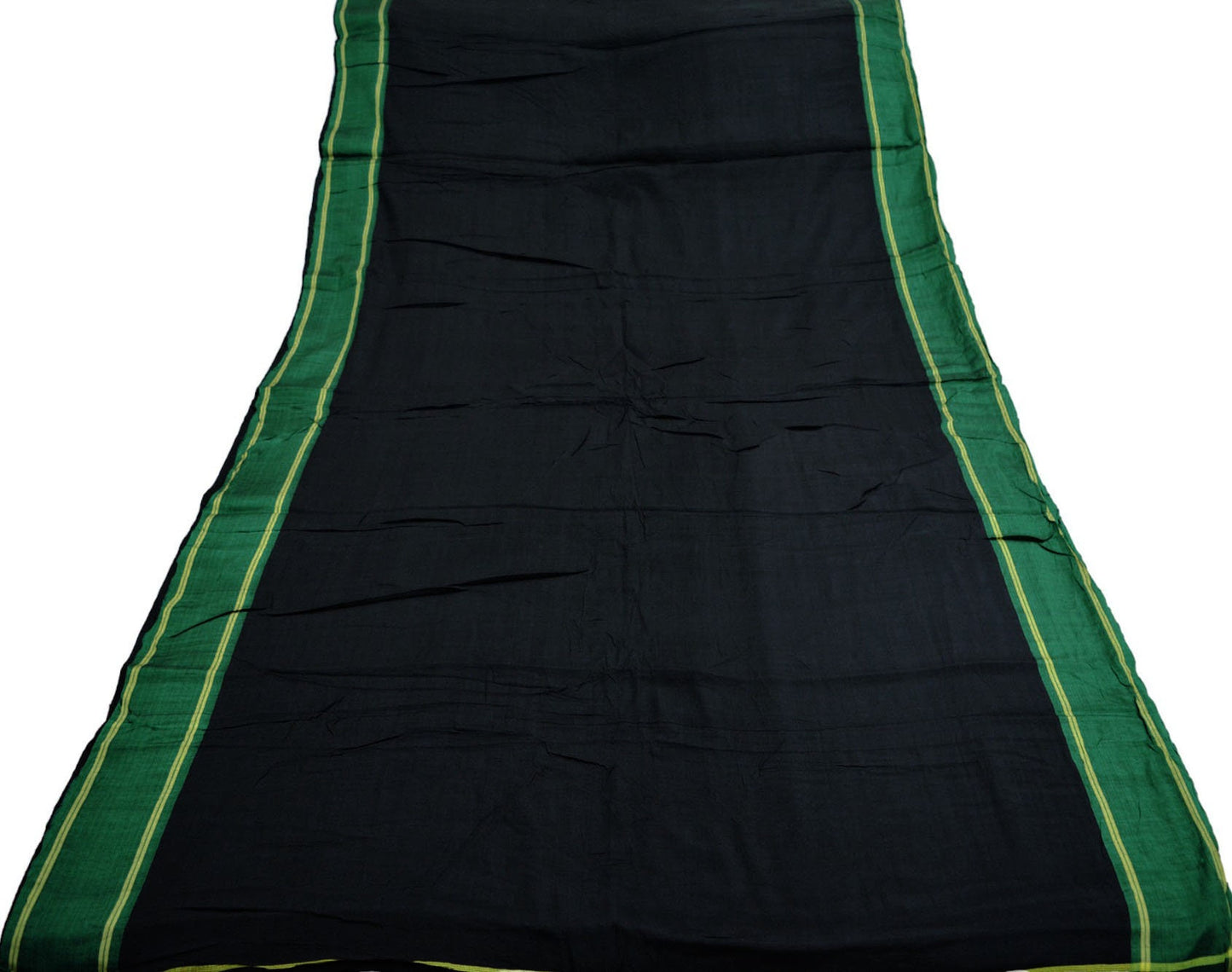 Indian Vintage Sari Black Blend Cotton Hand Woven Painted Saree Fabric 5Yard Floral Soft