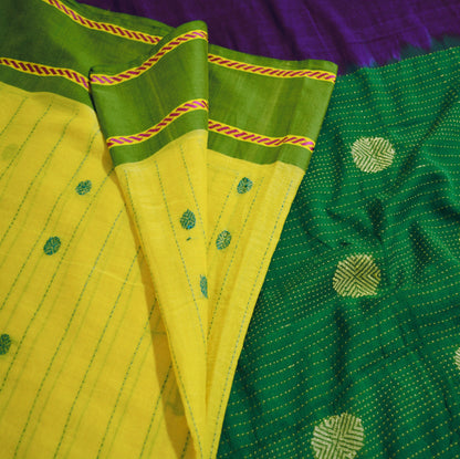 Indian Vintage Sari Multi Pure Cotton Hand Woven Saree 6yd Ethnic Craft Fabric Soft Floral Quilting Crafting Dress Making Dress Designing