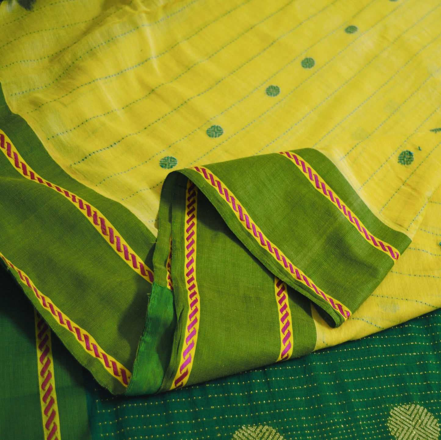 Indian Vintage Sari Multi Pure Cotton Hand Woven Saree 6yd Ethnic Craft Fabric Soft Floral Quilting Crafting Dress Making Dress Designing