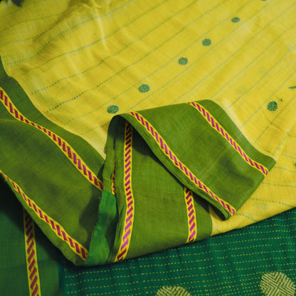 Indian Vintage Sari Multi Pure Cotton Hand Woven Saree 6yd Ethnic Craft Fabric Soft Floral Quilting Crafting Dress Making Dress Designing