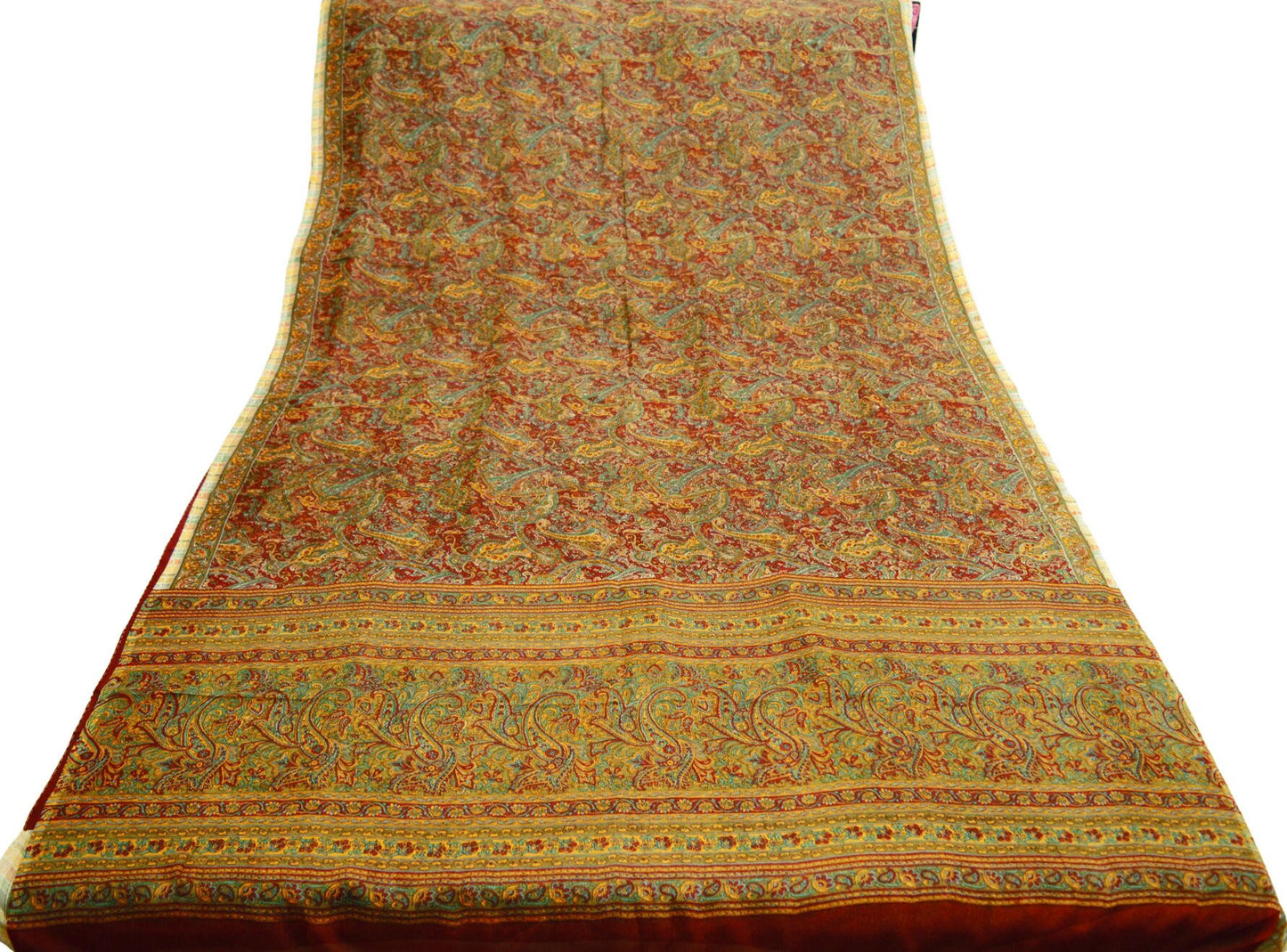 Women Vintage Sari Maroon Pure Chiffon Silk Printed Saree Craft Fabric Sewing 5Yard Soft Light Sari Dress Making Floral