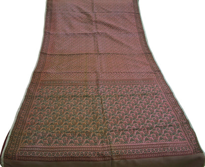 Indian Vintage Sari Pink Art Silk Purple Woven Brocade Saree Ethnic 5Yd