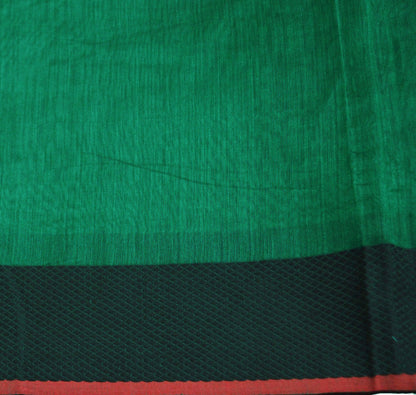 Indian Green Vintage Dupatta Long Stole Printed Woven Pure Chanderi Silk Indian Scarves Veil Golden Zari Soft Fringes