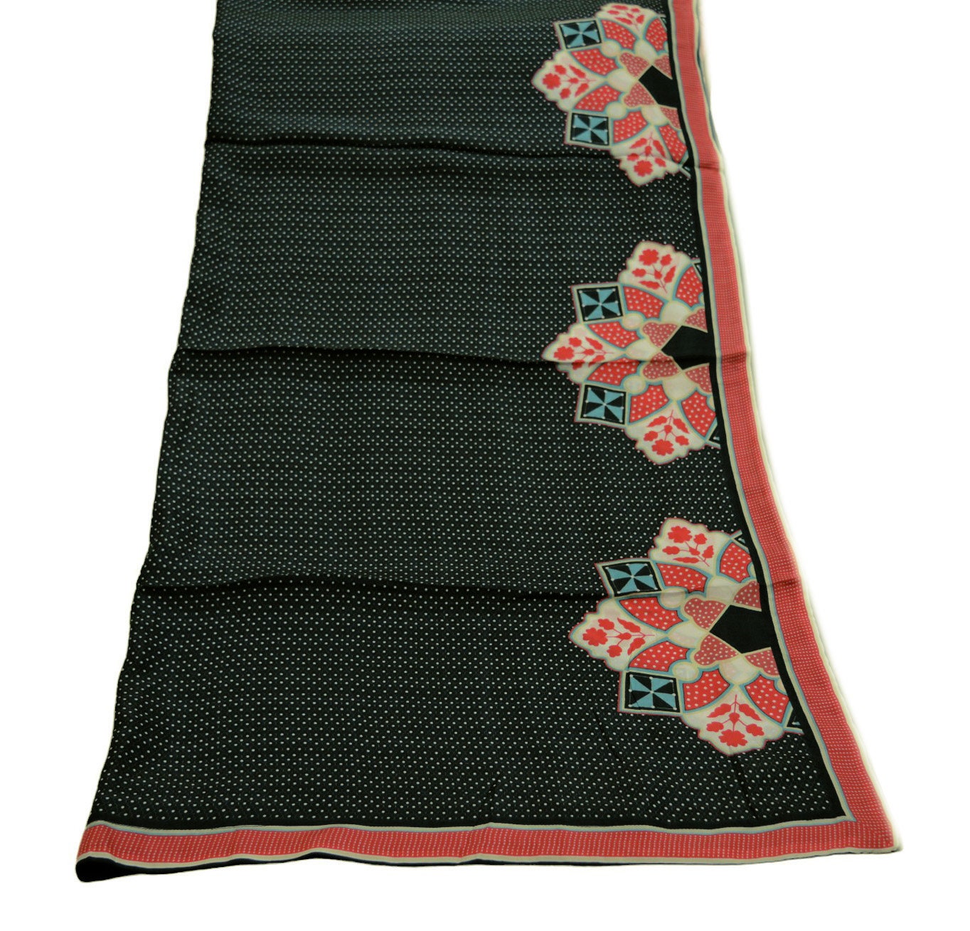 Women Indian Vintage Black Dupatta Long Stole Pure silk Printed Dupatta Veil Scarves soft Boho Wrap Floral Design