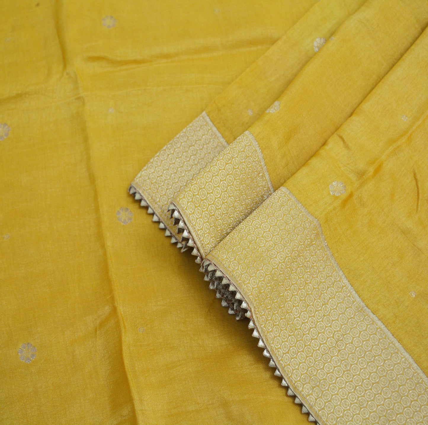 Indian Vintage Mustard Dupatta Long Stole Pure silk Woven Brocade Indian Scarves Veil Scarf Wrap Hippie Boho Soft Floral