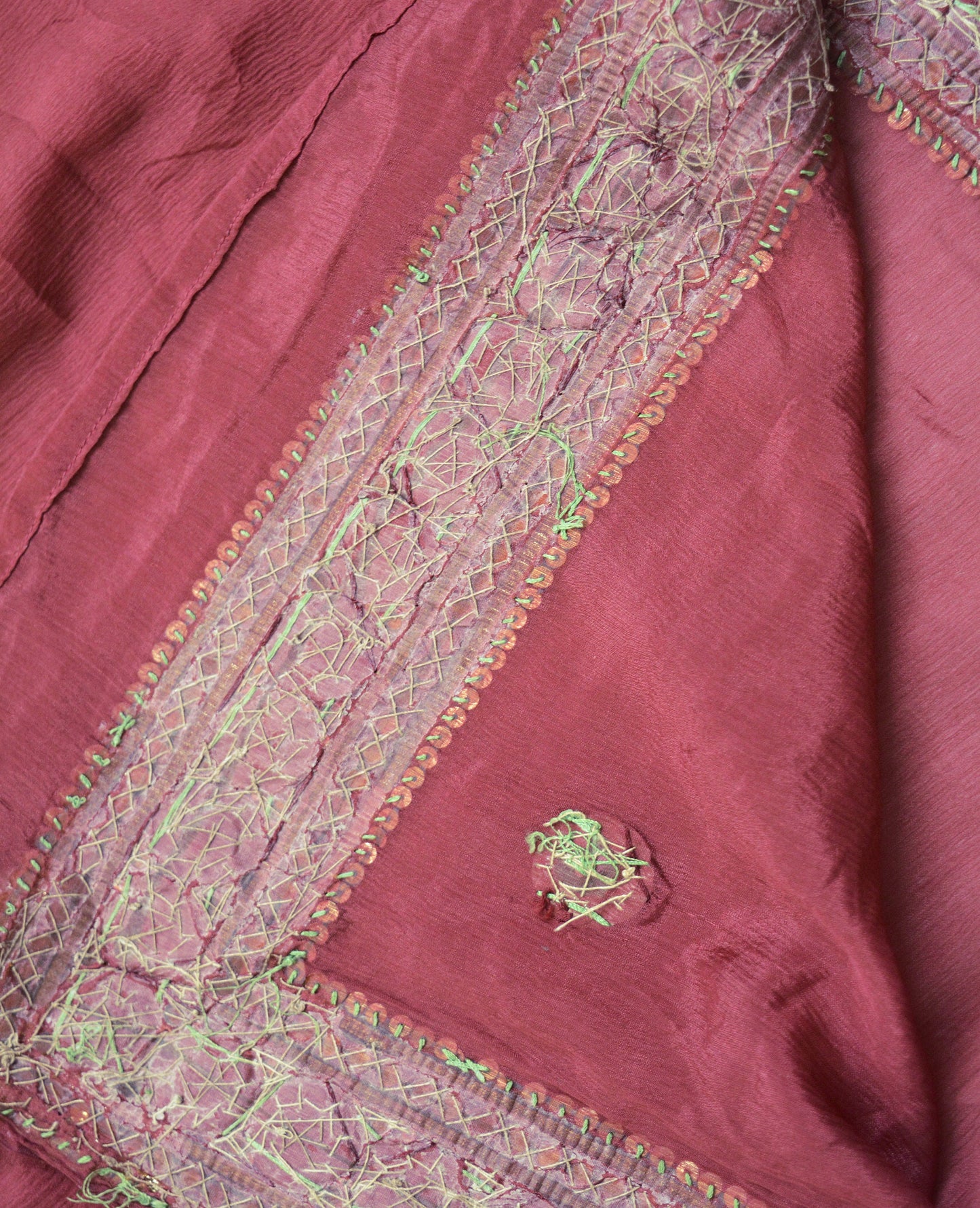 Indian Vintage Maroon Dupatta Pure silk Long Stole Hand Embroidered Scarves Floral Design Stole Veil Wrap Zari Zardozi