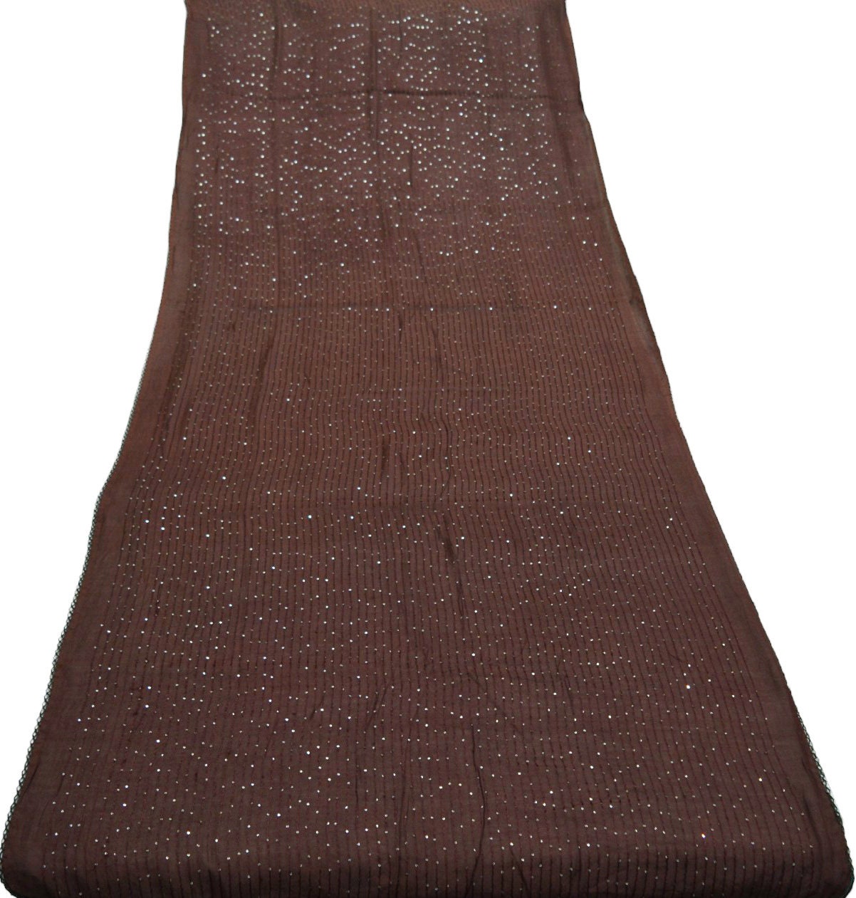 Indian Vintage Brown Dupatta Long Stole Blend Cotton Embroidered Indian Scarves Veil Scarf Wrap Hippie Boho Soft Floral Zari