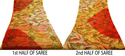 Indian Vintage Pure Chiffon Silk Leppard Printed Indian Sarees Craft Fabric Sewing 5Yard Soft Dress Making