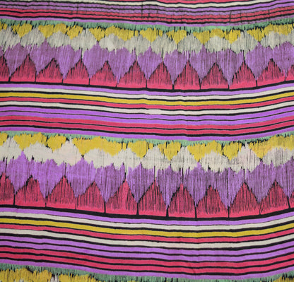 Vintage Sari Black Pure Silk Printed Saree  Craft Fabric 6yard Sewing Floral Soft Dress Designing  for Crafting