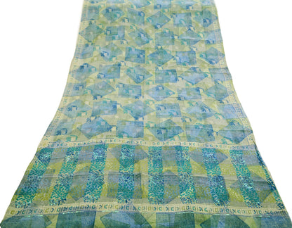 Indian Vintage Sari Multi Pure Crepe Silk Hand Embroidered Tie-Dye Saree 5yard Sewing Soft Craft Ethnic Sequins