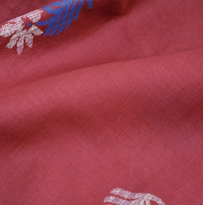 Indian Vintage Sari Red Hand Painted Sari Pure Cotton Saree Fabric 5Yard Floral Soft