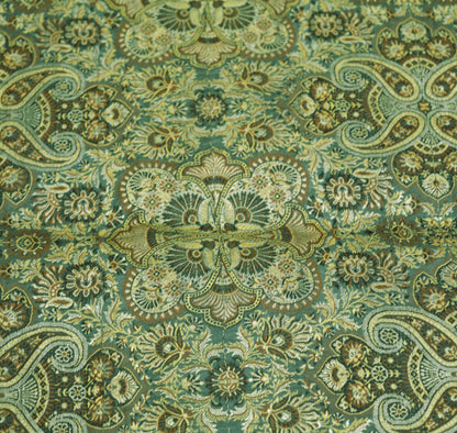 Vintage Gray Pure silk Hand Woven Fabric Design Indian Fabric 26"X44" Floral Design Sewing Ethnic
