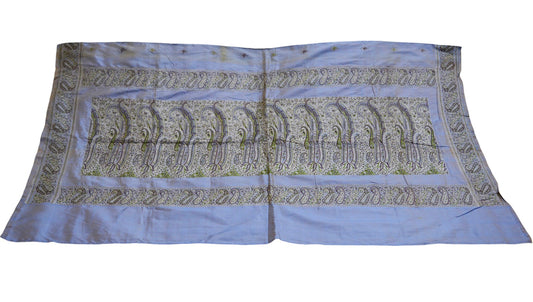 Indian Vintage Blue Pure Silk Woven Banarasi Brocade Zari Design Fabric Indian Dressmaking Indian Sari Fabric Size 25"44"