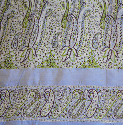 Indian Vintage Blue Pure Silk Woven Banarasi Brocade Zari Design Fabric Indian Dressmaking Indian Sari Fabric Size 25"44"