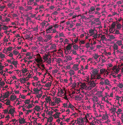 Indian Vintage Sari Pink Pure Silk Printed Saree  Fabric 5yard Sewing Craft Fabric DressMaking Soft Wrap Floral