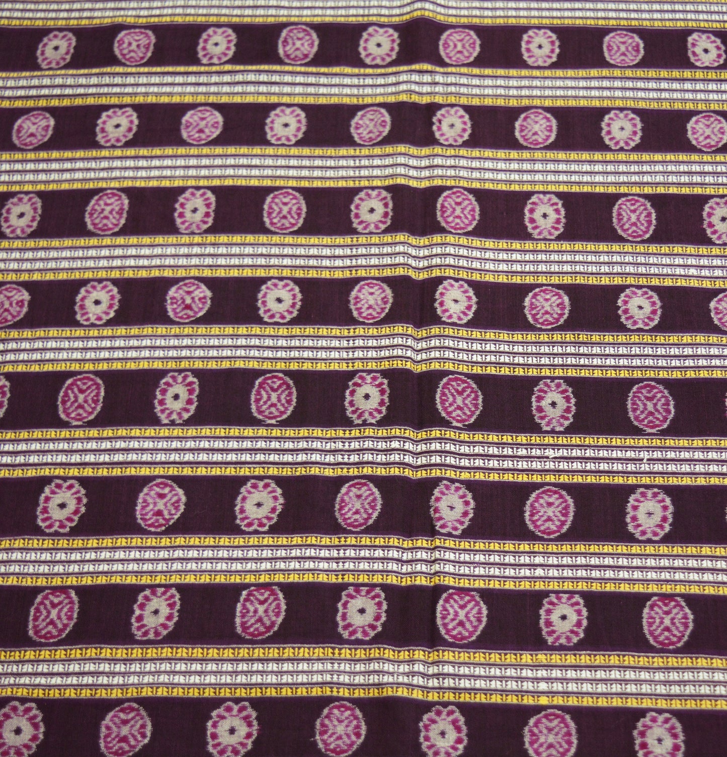 Indian Vintage Red & Purple Hand woven Sambalpuri Ikat sari Saree Pure Cotton Indian Sari Fabric 5Yard Ethnic Chackra Border