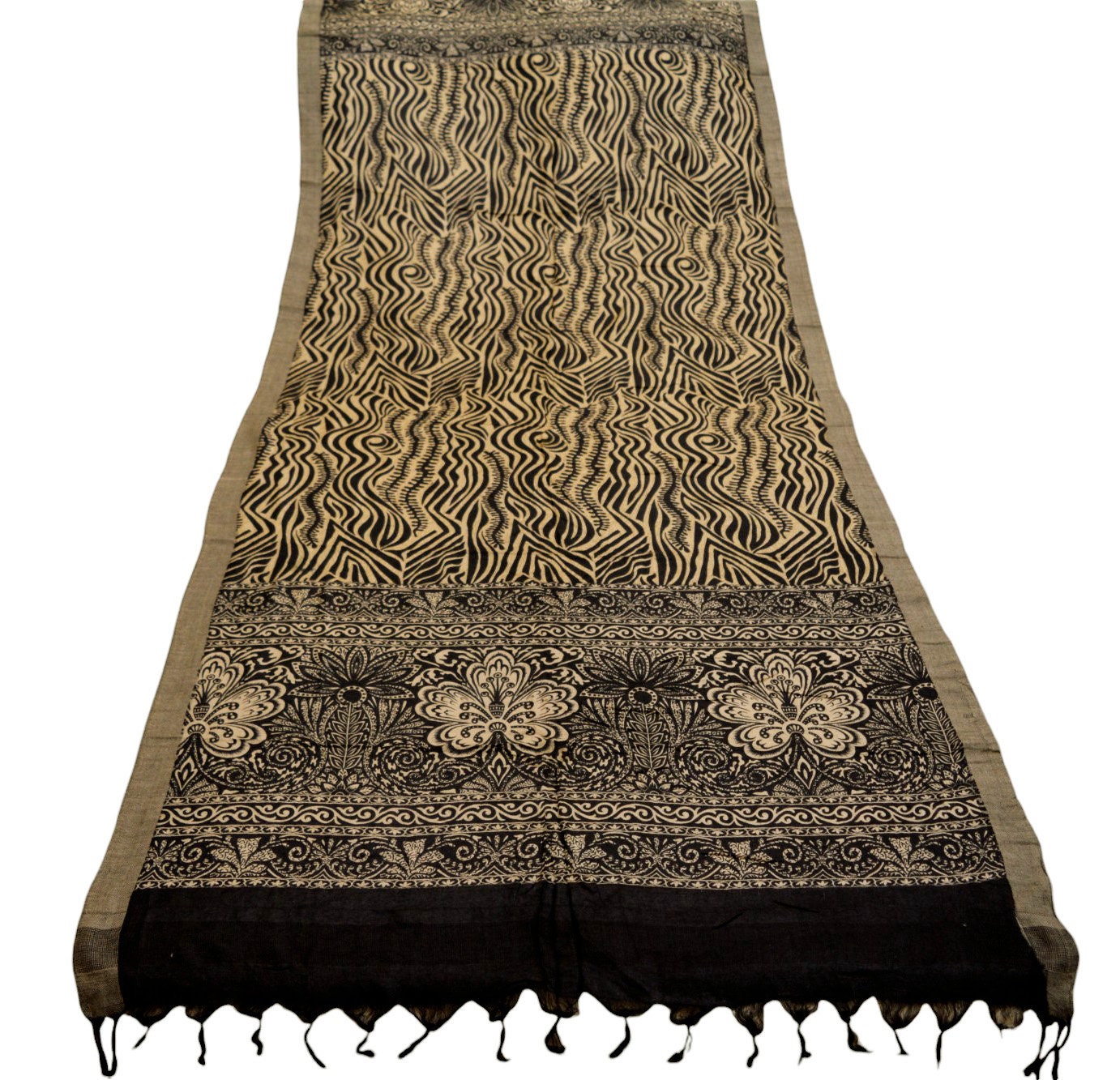 Vintage Long Stole Pure Woolen Scarf Printed Dupatta Infinity Scarves Sarong Wrap Veil Woman Hijab Shawl Craft Fabric