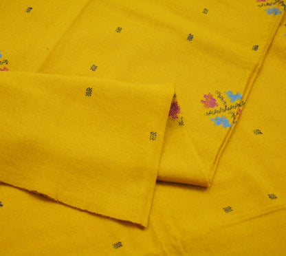 Vintage Mustard Pure Woolen Handmade Kullu Shawl Woven work Long Throw Stole Warm Stole Warm Fringes